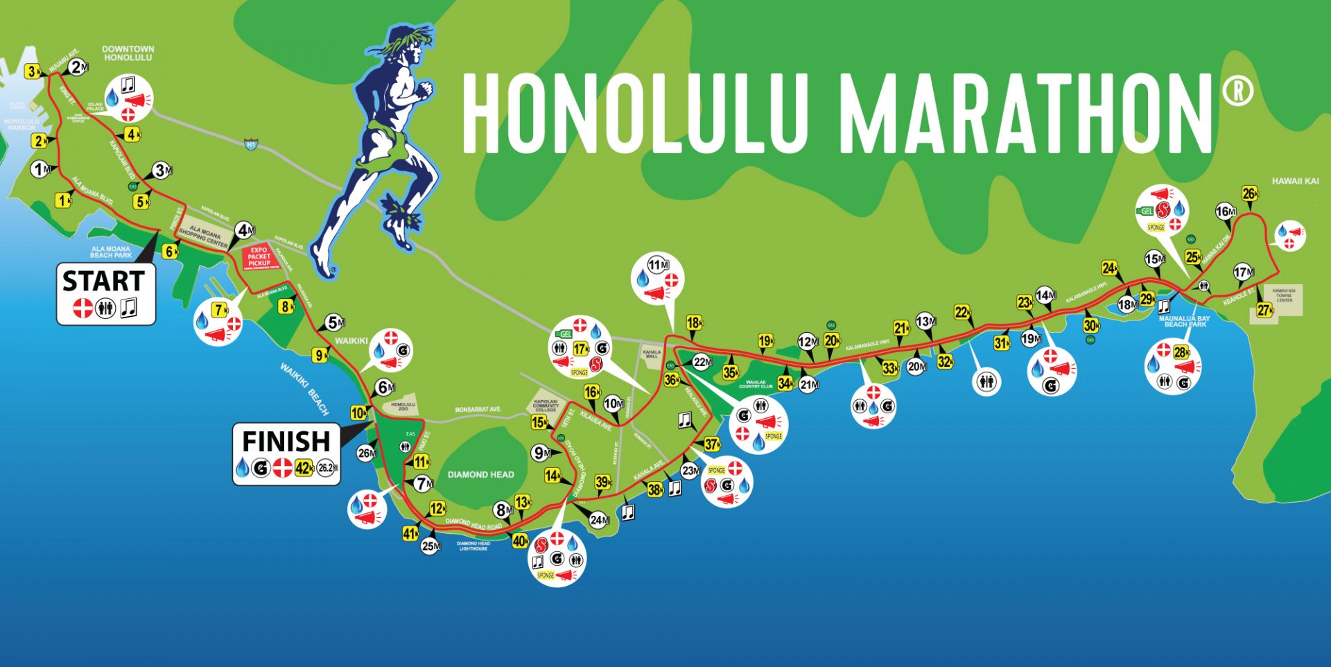 honmara_map Honolulu Marathon