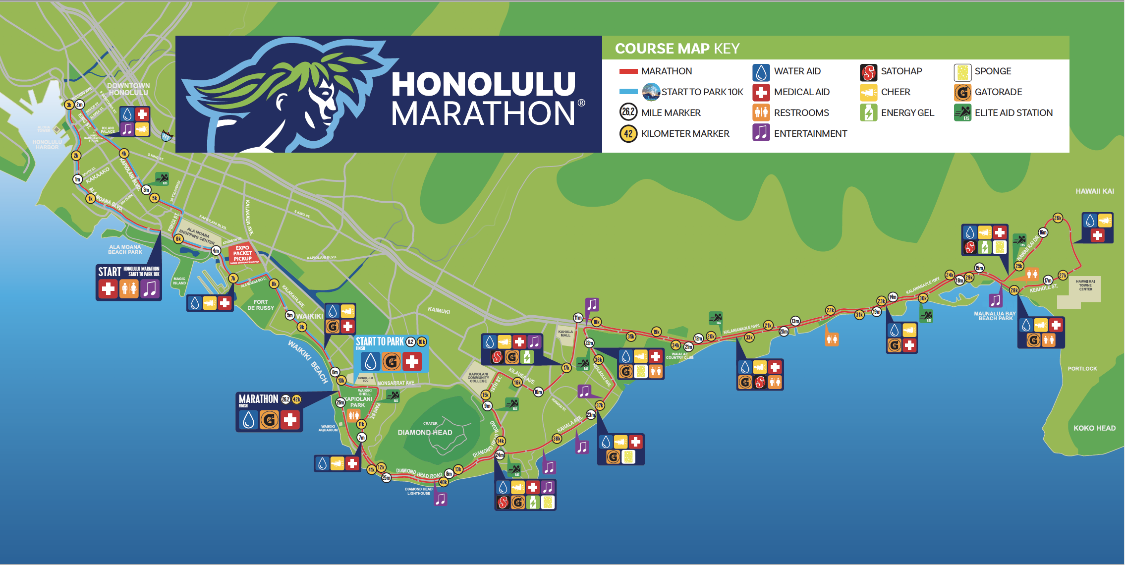 Honolulu Marathon_Coursemap Honolulu Marathon